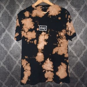 2/$20 Men's Obey Black Short Sleeve Graphic Tee 'Obey' size medium